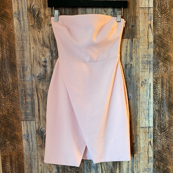 Likely Dresses & Skirts - Likely strapless blush pink dress, fold over envelope style skirt